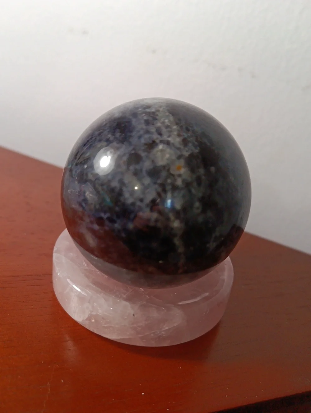 Polished Dark Blue Crystal Sphere + Sodalite